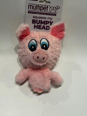 Multi pet Dog toy Pink Plush Pig Squeaky Toy Bumpy Head fur baby puppy doggies
